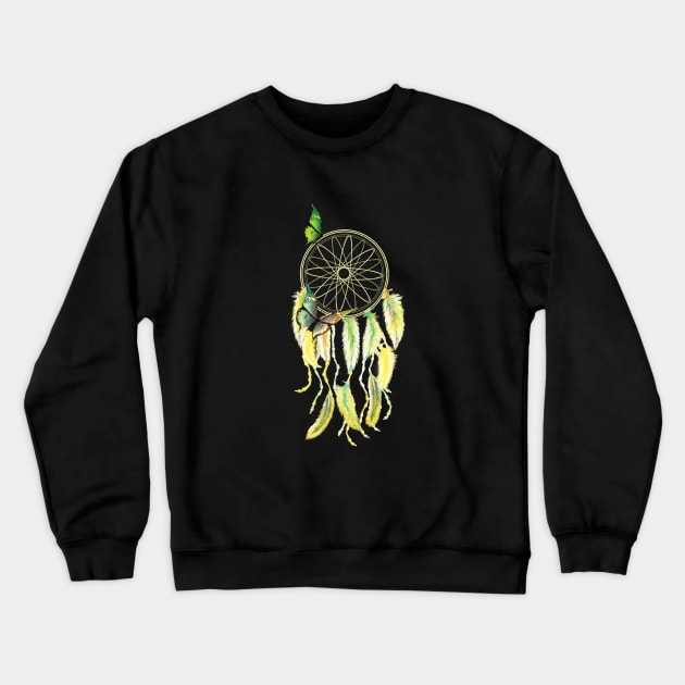 Yellow Dreamcatcher Crewneck Sweatshirt by digitaldoodlers